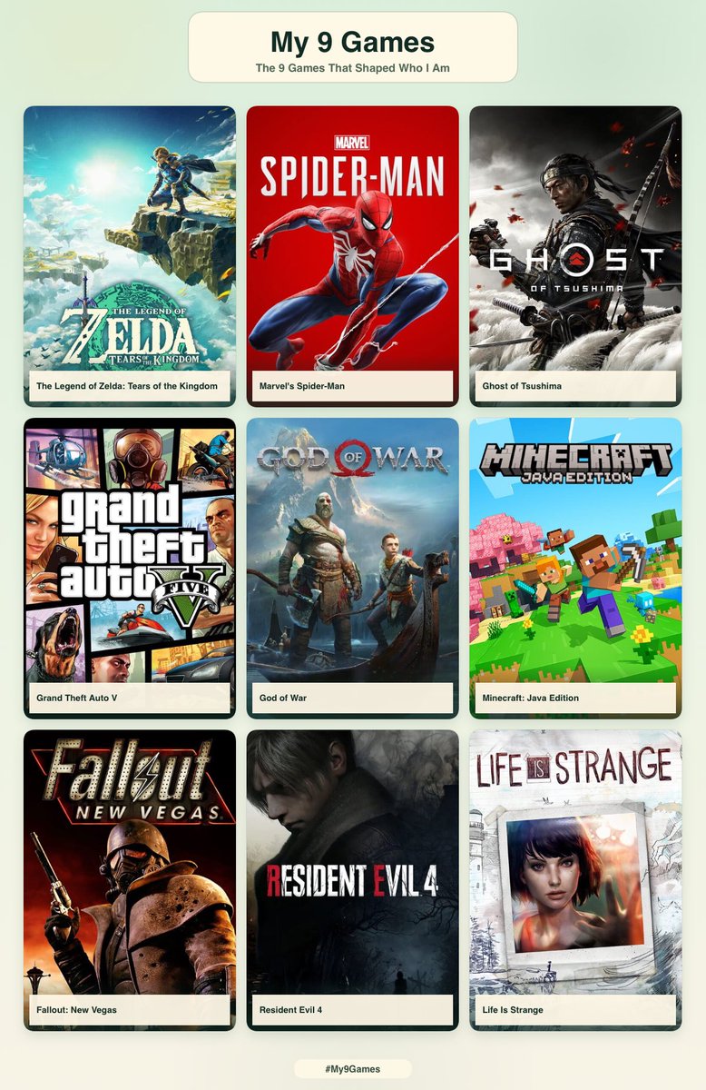 NotActuallyJac_'s tweet photo. 18 games to know me cause I can’t choose just 9 https://t.co/jZPvwM7LBV
