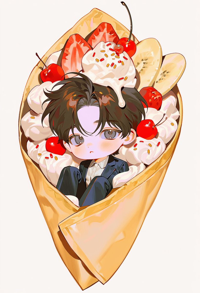 syubidobi's tweet photo. 🍦 오늘의 디저트는 크레페 ⊹ ࣪୨ৎ ₊˚ 프롬 공유
- 자유롭게 사용해주세요💕

[Prompt]
💖커플 ver.
couple, 5::chibi, chibi only, super deformed, cute::, 2::inside a giant crepe::, 2::hugging each other::, 3::giant folded crepe::, 3::full crepe visible::, 3::giant crepe filling the frame::, ::whipped cream and cherries on top of the head::, 3::whipped cream surrounding the character::, ::chocolate syrup drizzled over the crepe::, banana slices, strawberry slices, fruit slices, sprinkles, ::sprinkles scattered over the crepe::, folded crepe, giant dessert, cute dessert-themed composition, playful pose, adorable atmosphere, centered composition,

🍩 솔로ver.
solo, 5::chibi, chibi only, super deformed, cute::, 2::inside a giant crepe::, 3::giant folded crepe::, 3::full crepe visible::, 3::giant crepe filling the frame::, ::whipped cream and cherries on top of the head::, 3::whipped cream surrounding the character::, ::chocolate syrup drizzled over the crepe::, banana slices, strawberry slices, fruit slices, sprinkles, ::sprinkles scattered over the crepe::, folded crepe, giant dessert, cute dessert-themed composition, playful pose, adorable atmosphere, centered composition,