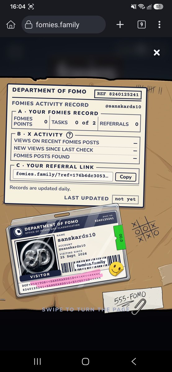 sanskards10's tweet photo. Just found the most unique NFT project I've seen in a while.

 @FomiesNFT is running the "Office of Intake and Classification" and the whole mysterious agency vibe is insanely well done.

​I just ​Step into the Department of FOMO and grab your spot:
https://t.co/vbQjEUvms4 https://t.co/4SHMNlauW6