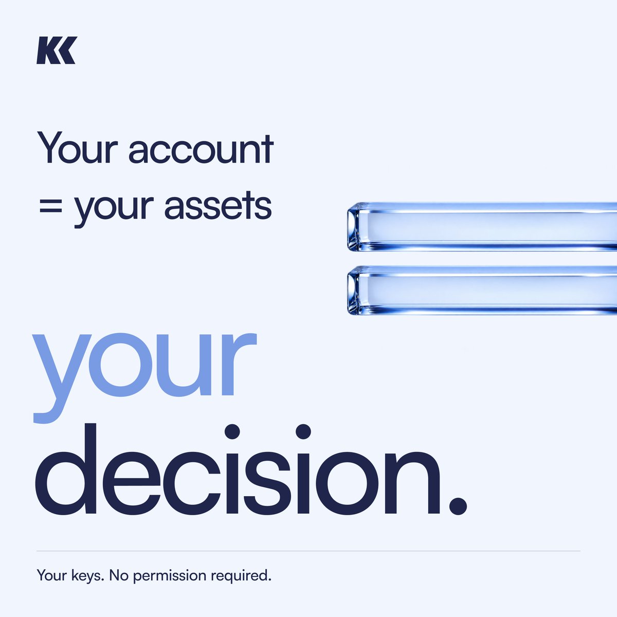 KriptoK's tweet photo. Seeing your balance in an app does not mean you control it. 

If someone else can pause withdrawals, restrict access or decide when you are allowed to move funds, the control was never yours. Rules change and companies stop operating. 

Self-custody removes that dependency. Your keys, your decision, no permission required.