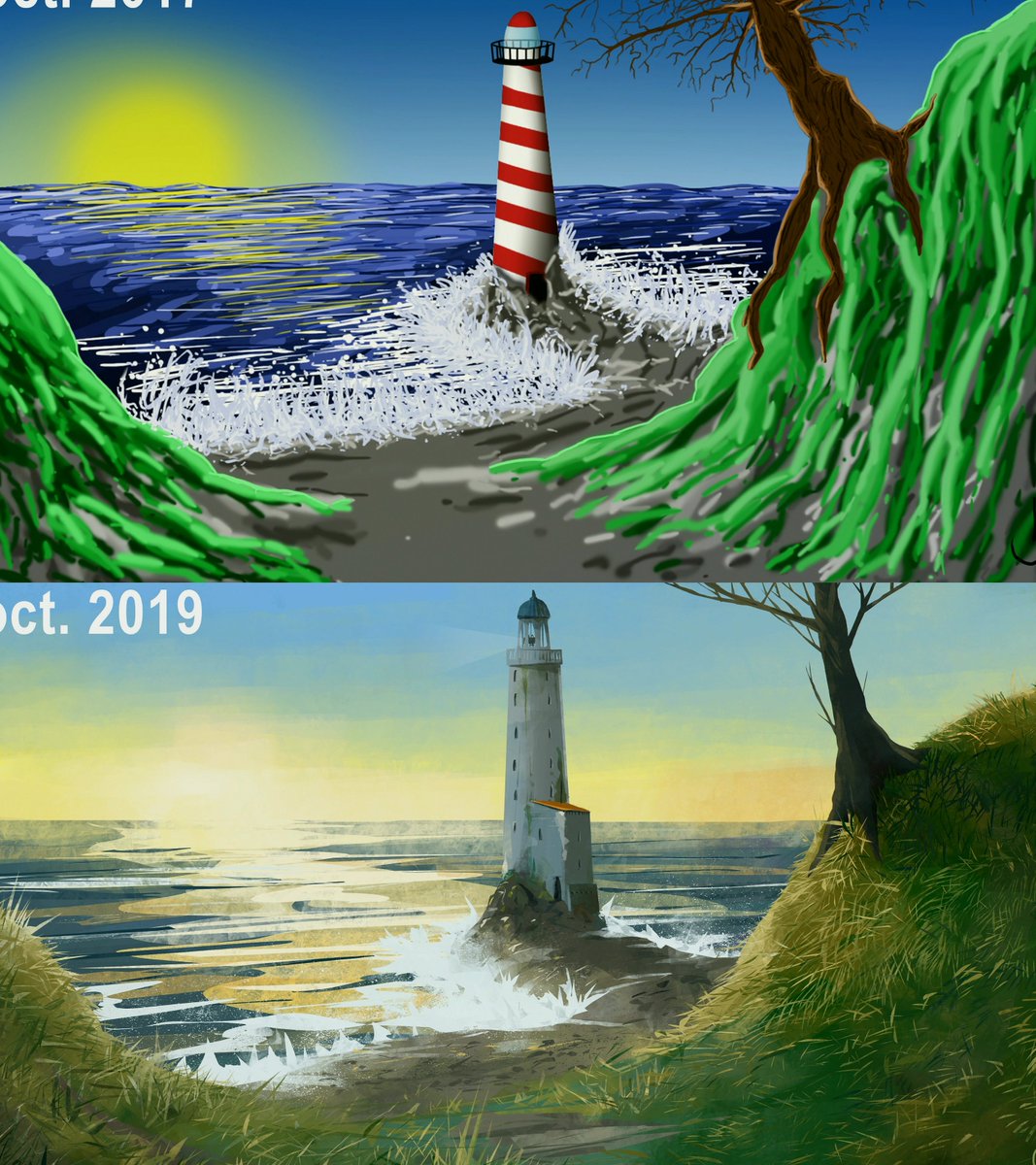 JacobTorreyj's tweet photo. My drawing from 2 years ago and now
#Talent #InsaneSkills https://t.co/3GfkaUYocq