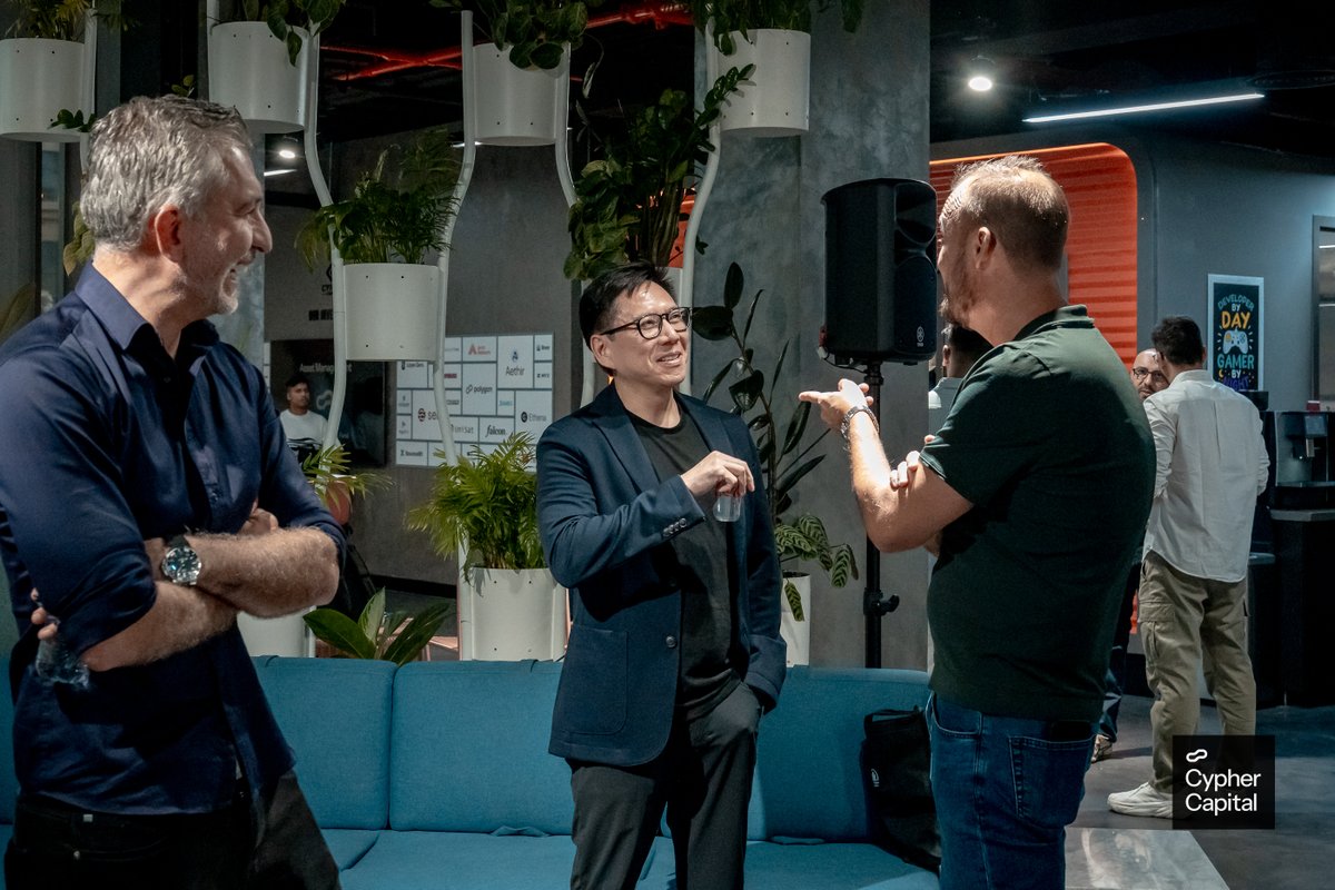 cypher_capital's tweet photo. A few moments from our AI Builders Social yesterday.

We were so happy to welcome everyone back to the Cypher Hub  - this time, bringing together founders, builders, investors and operators from across Dubai’s AI ecosystem.

No panels, no pitches. Just an evening of great conversations and new connections.

Thank you to everyone who joined us and made the evening what it was.

Cypher Capital × MosAIc