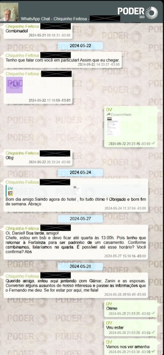 Haaaysb's tweet photo. 🚨 MAIS UMA BOMBA NO CASO BANCO MASTER!

Mensagens encontradas pela PF no celular de Daniel Vorcaro indicam que Chiquinho Feitosa relatou a Vorcaro um jantar com Cristiano Zanin e Gilmar Mendes, afirmando que trataria de assuntos de interesse do grupo.

Zanin nega o encontro e diz que nunca teve esse contato com Feitosa.

A mensagem, porém, está registrada no material apreendido pela PF. Agora, a questão é esclarecer o que de fato aconteceu nesse jantar.