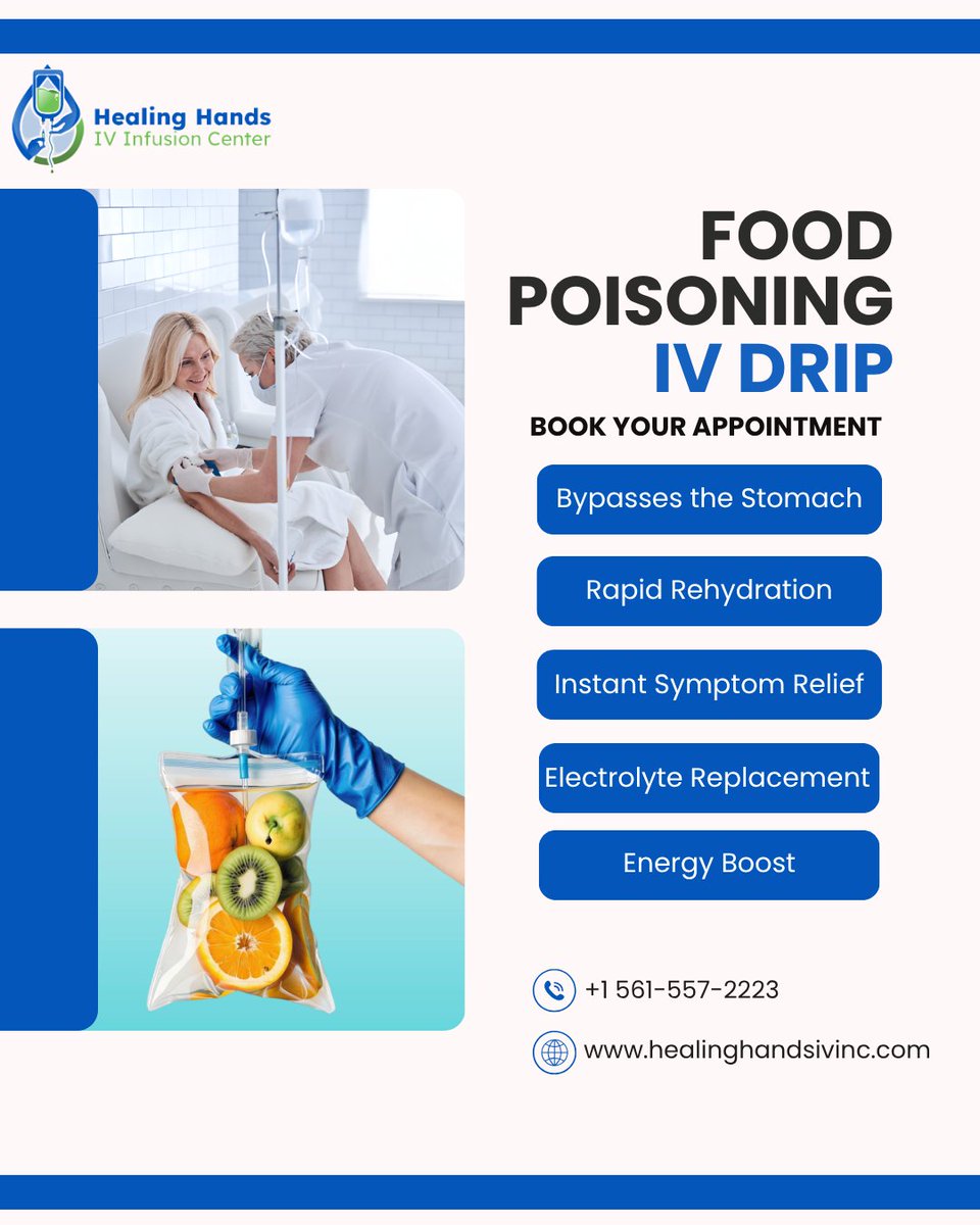 hhhsivinfusion's tweet photo. Food poisoning can leave you feeling weak, dehydrated, and exhausted💧
When you need support with rehydration, IV therapy may provide fluids and electrolytes directly.
📲 +1 561-557-2223
🌐 https://t.co/pXXWc7cUoR
#healinghandsiv #foodpoisoningiv #ivdrip #ivtherapy https://t.co/n2VA88preK