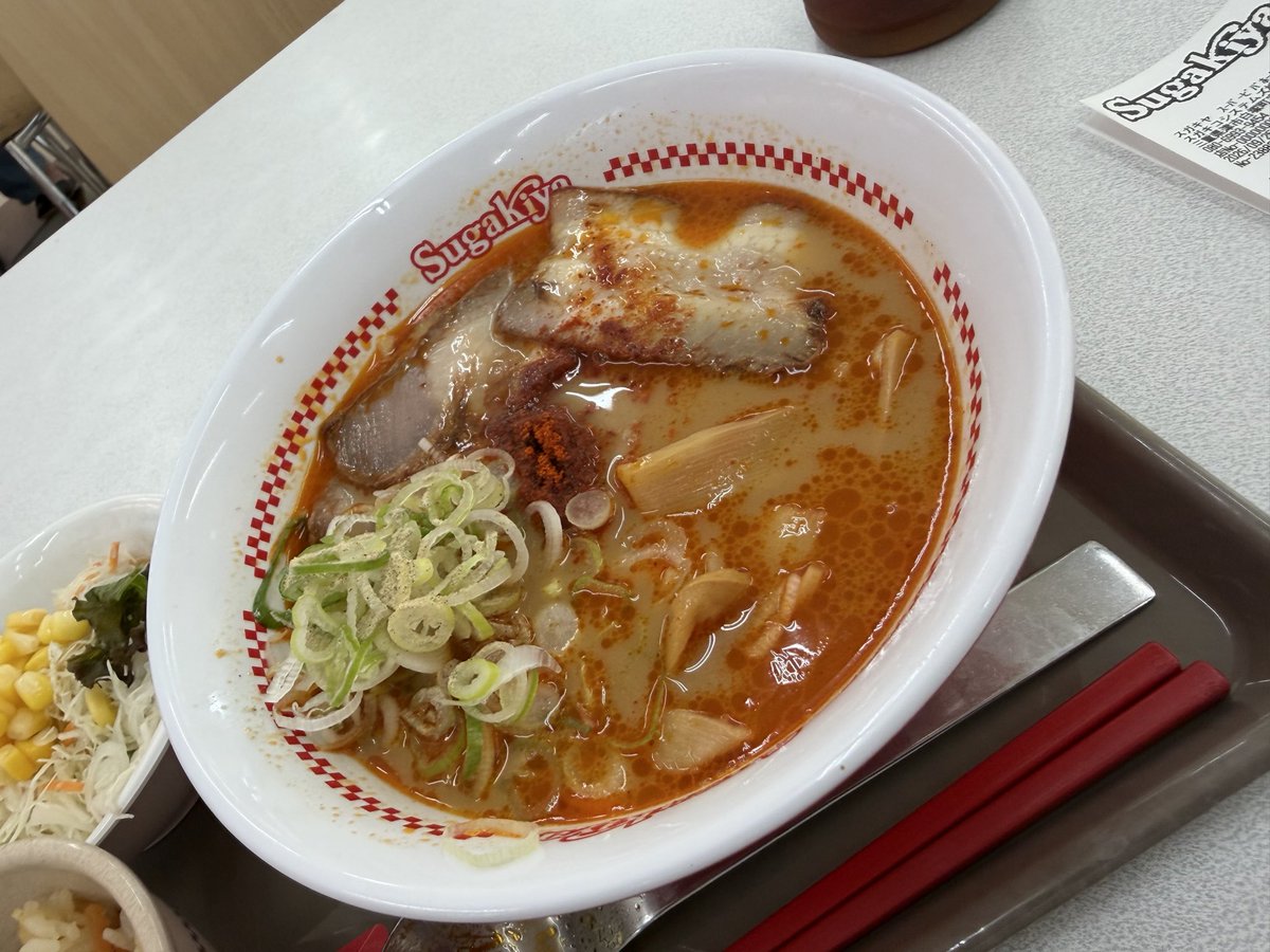 ko1122yama's tweet photo. 431  肉入スガ辛魚ラーメン ネギTP
@スガキヤ SVH津白塚店 https://t.co/Pc6EikDC5p
