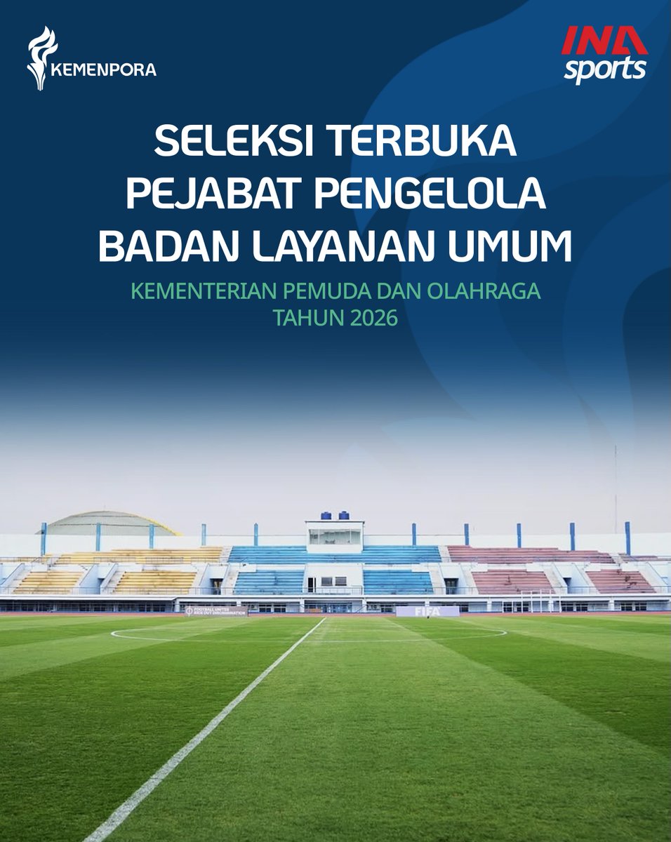 karirspace's tweet photo. Kemenpora RI membuka Seleksi Terbuka Pejabat Pengelola Badan Layanan Umum!

Deadline 29 September 2026.

Informasi lebih lanjut https://t.co/BZ5ciPTYL2 https://t.co/nCcl2SM5mR