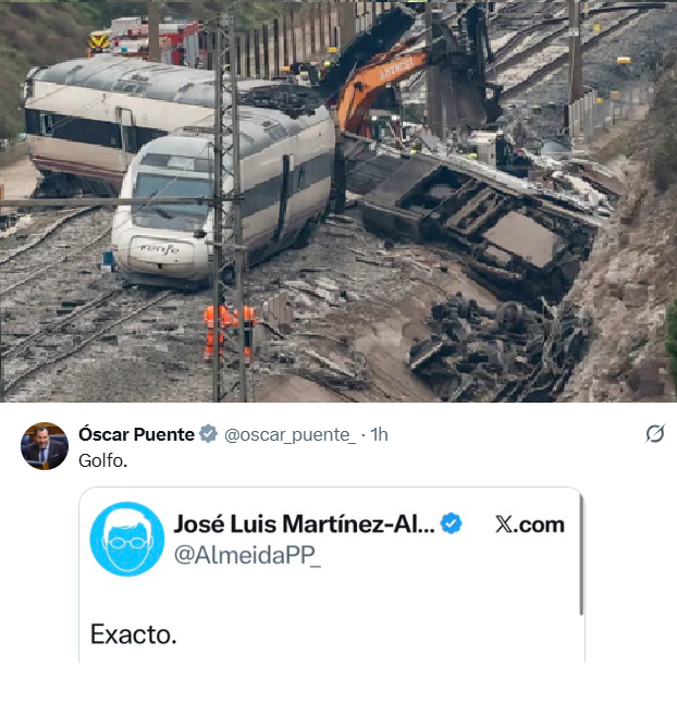 ppmadrid's tweet photo. Óscar Puente tiene 46 muertes a sus espaldas pero llama golfo al alcalde de todos los madrileños.
Nosotros no te vamos a insultar, Óscar. Ya te insultas tú solo. https://t.co/usCEB5mHxU