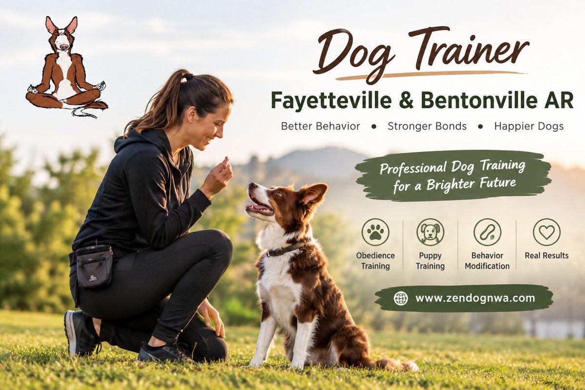 zendogu's tweet photo. Looking for better behavior and obedience from your dog? 🐶 Professional training can help with puppies, leash manners, recall, and everyday behavior.

Learn more about dog trainer Fayetteville Bentonville AR: https://t.co/GkHJ93SdYM https://t.co/cH9ZiLrISR