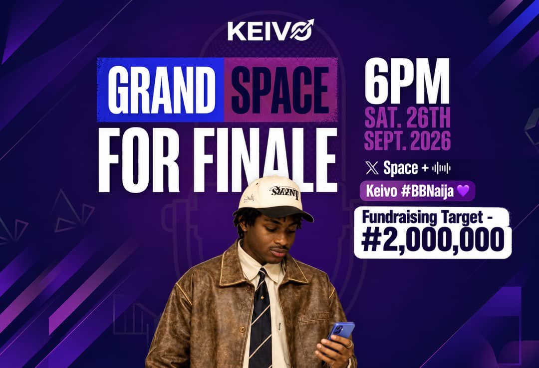 keivo_oi's tweet photo. KEIVOTES, IT’S FINALE TIME! 💜

Tomorrow, we gather on the Grand Space for Keivo as we kick off our finale fundraising drive.

Our target is ₦2,000,000, and every contribution, no matter the amount, will help us give Keivo the final push he deserves.

📅 Saturday, 26th September
⏰ 6PM
📍 X Space

Let’s come together, support our boy and finish this journey as strong as we started.

2M FOR KEIVO. LET’S MAKE IT HAPPEN! 💜

KEIVO THE CHALLENGER 
KEIVO THE TOPIC 

#BBNaija 
#Keivo
#VictorIkpe
