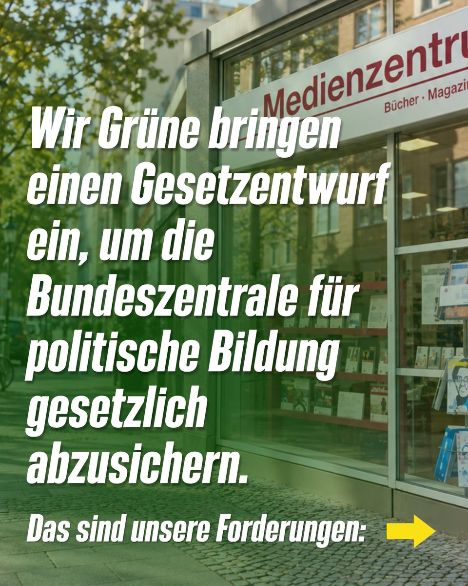 LamyaKaddor's tweet photo. Die #bpb ist bislang nicht gesetzlich abgesichert.

Wir Grünen im Bundestag wollen das ändern und haben einen Gesetzentwurf eingebracht, der die bpb auf eine verlässliche gesetzliche Grundlage stellen soll. 1/2 https://t.co/NdF9uKOFtX