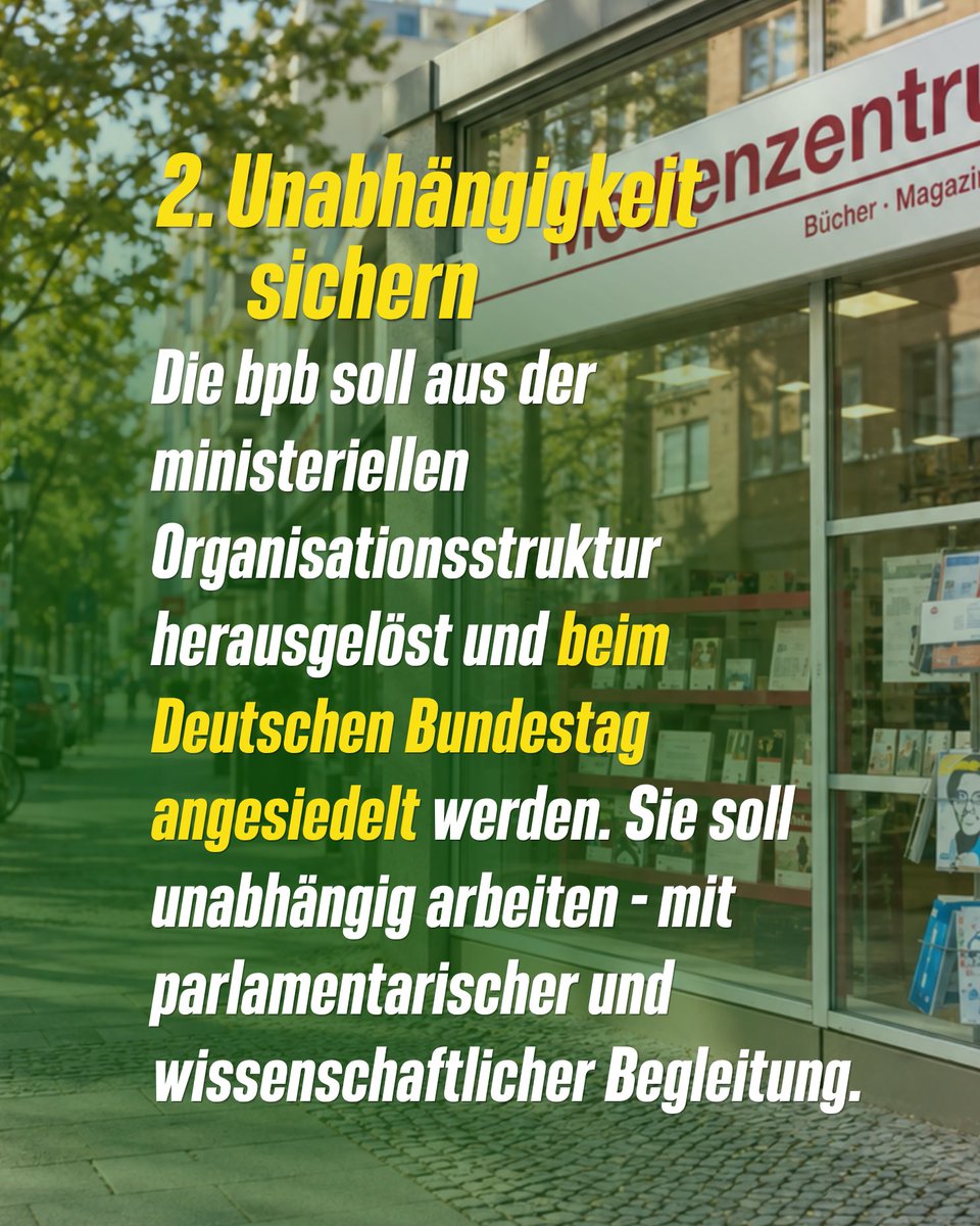 LamyaKaddor's tweet photo. Die #bpb ist bislang nicht gesetzlich abgesichert.

Wir Grünen im Bundestag wollen das ändern und haben einen Gesetzentwurf eingebracht, der die bpb auf eine verlässliche gesetzliche Grundlage stellen soll. 1/2 https://t.co/NdF9uKOFtX