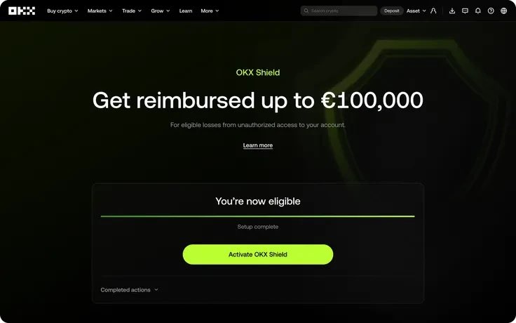 coinacademy_fr's tweet photo. 🚨 @OKX déploie OKX Shield en Europe, avec une protection pouvant rembourser jusqu’à 100 000 €, et jusqu’à 500 000 € pour les VIP.

Le programme couvre notamment les retraits non autorisés liés au phishing, aux malwares, au contrôle à distance malveillant ou aux attaques par SIM swap.