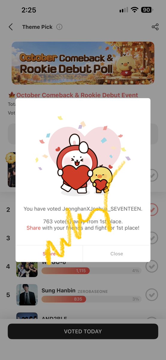 kaykwon_'s tweet photo. PLEASE CONTINUE TO VOTE!!! Our gap is down to only at 156!! 🙏🏼

Please maximize all your device. You can vote 2x/account per device.

More details on CHOEAEDOL App
https://t.co/IfzfGzC9Mr https://t.co/ckHRGQSSpY