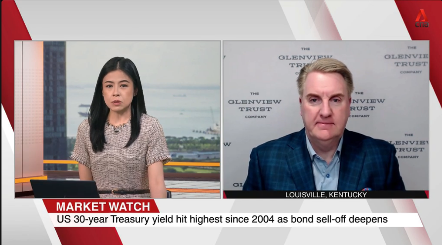 BillStoneCIO's tweet photo. Rising Treasury yields are back in the spotlight.

I joined @ElizabethNeoCNA on @ChannelNewsAsia Asia First to discuss what higher U.S. Treasury yields could mean for markets, investors, and the economy, including the impact on stock valuations, borrowing costs, and growth expectations.

I also enjoyed continuing the conversation on CNA938 with Hairianto Diman and Susan Ng. I always appreciate the radio format because it provides an opportunity to dig deeper into the issues and explore the nuances behind the headlines.

Many thanks to Liz, Hairianto, and Susan for the thoughtful discussions. Special thanks to Blanche Lim and Sharlyne Soh for their outstanding work behind the scenes in making both appearances possible.

Always a pleasure to share Glenview Trust's perspective with audiences around the world.

My segment begins at the 18:18 mark:
https://t.co/RkU8iTaHyu