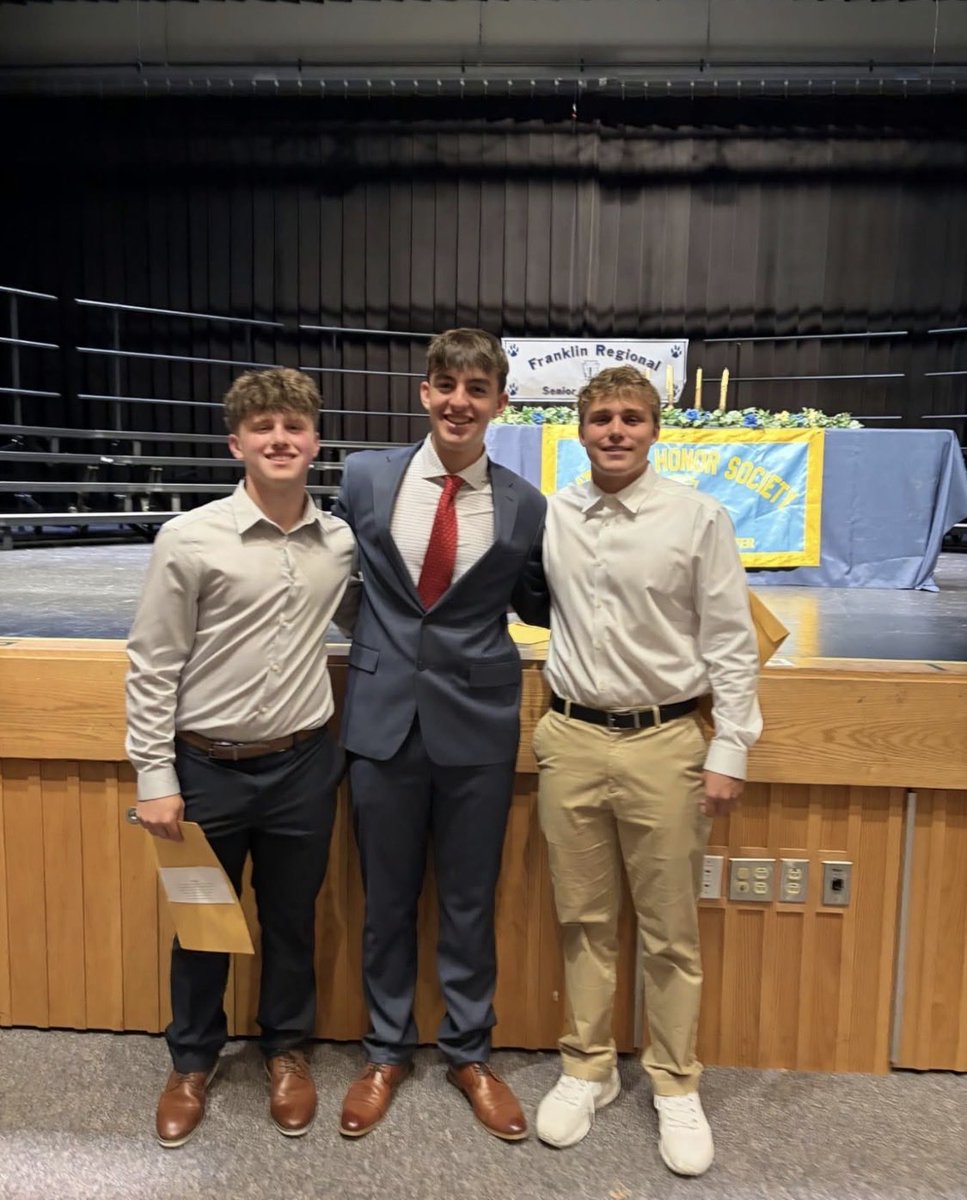 _FRBaseball's tweet photo. Congratulations to FR baseball players (L to R) Miles Tomley, Brandon Tempest and Tommy Verruggio on their induction to the National Honor Society. A great representation of academic success and dedication! https://t.co/2lUjGRNn6V