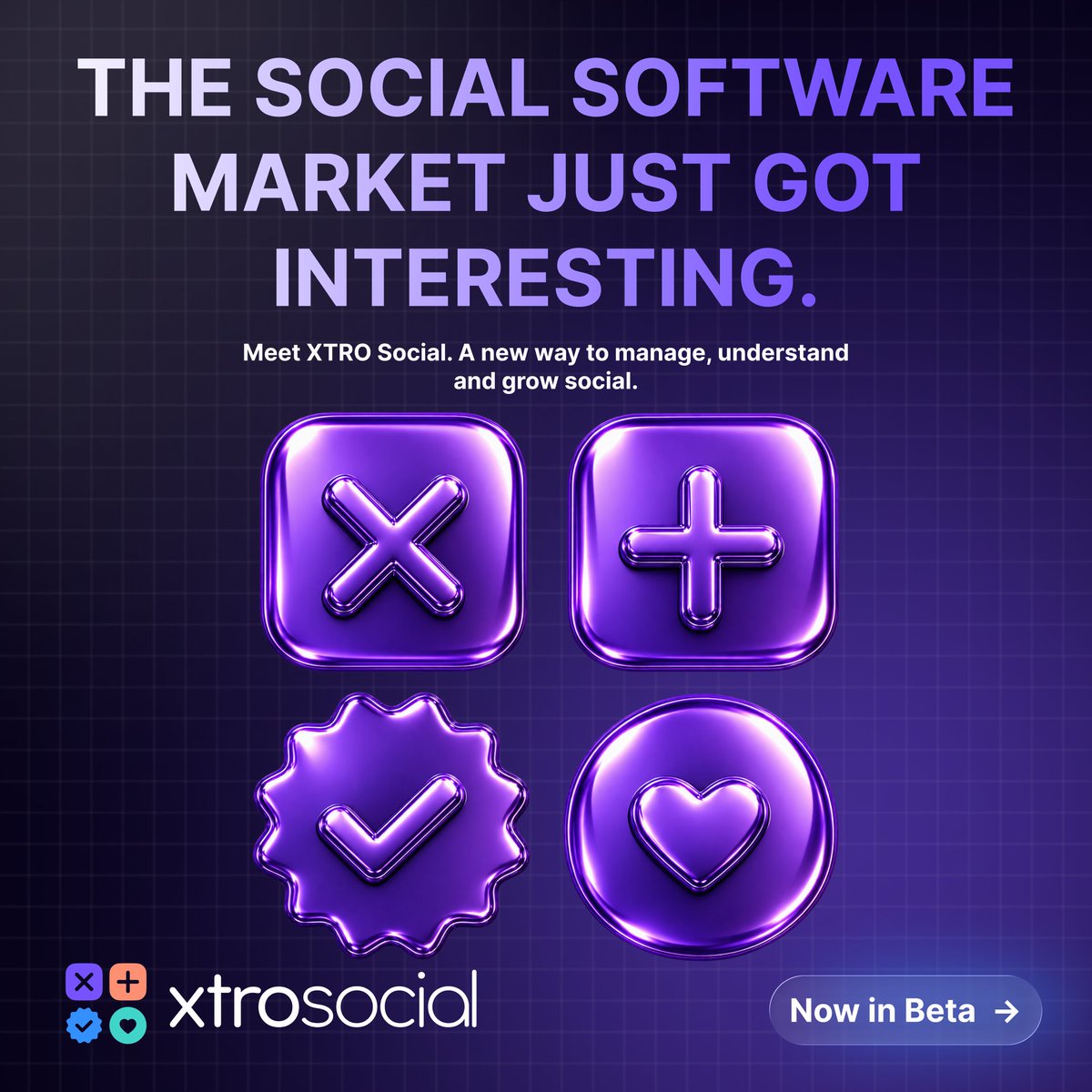XTROSocial's tweet photo. The social software market just got interesting. 👀

XTRO Social is built to help teams create, publish, analyse, and grow from one connected workspace.

🚀 Now in beta. 
👉 Link in bio

#XTROSocial #SaaS https://t.co/PcqZSTwyn1