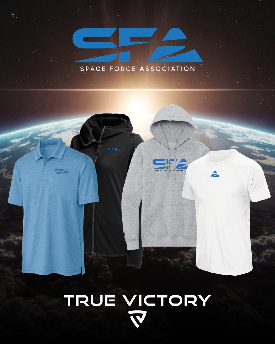 SpaceForceAssoc's tweet photo. Space Force Association is proud to partner with @TrueVictory to launch the revamped SFA Store! 🚀

Represent the Space Force community while supporting the mission behind it.

Shop the collection: https://t.co/CaYB1VQWPi

#RepSFA #SupportGuardians #USSF #SpaceForceAdvocate https://t.co/Mygw3g85kY