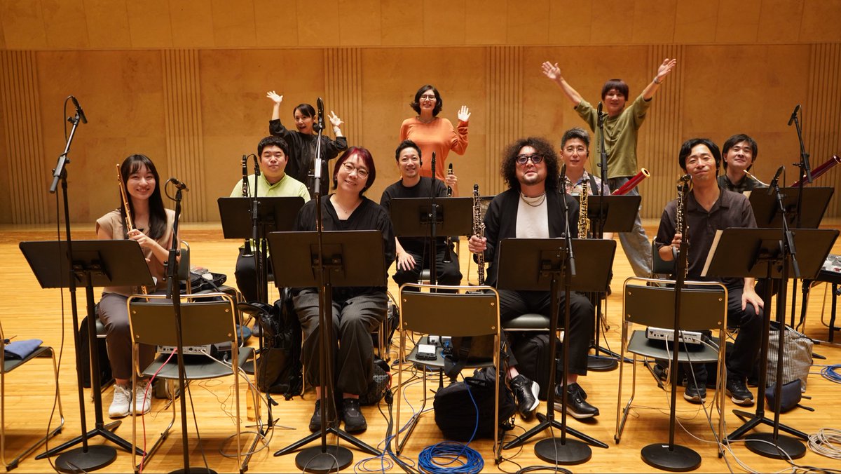 PROCYONSTUDIO's tweet photo. 次は木管楽器のみなさんでした！不思議で優しい楽曲から恐怖を感じさせる楽曲まで、素敵なご演奏ありがとうございます！Next was the woodwinds section! Thank you for the wonderful music! tom https://t.co/mLEvZZ2Jb6