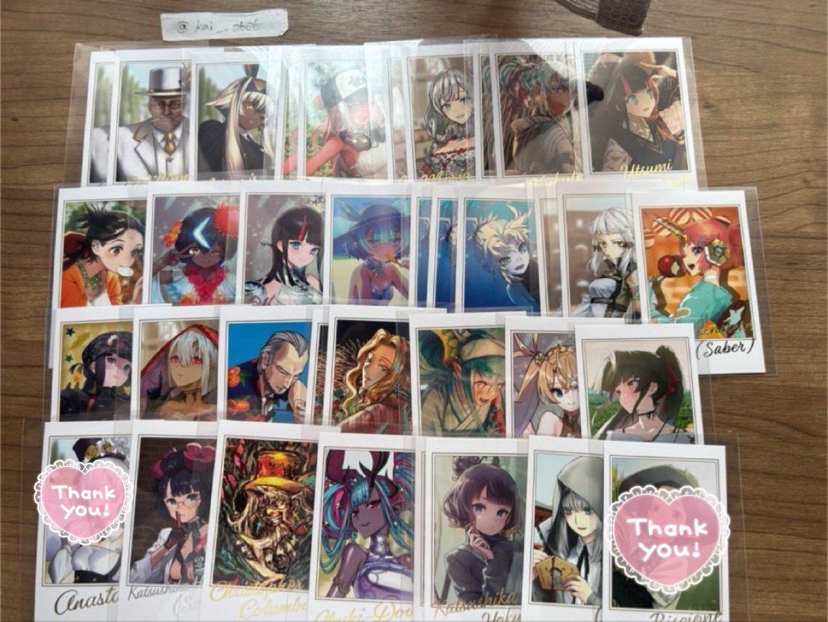 Kai__0606's tweet photo. 【交換・譲渡】fate/Grand Order fgo フェス 復刻 ポートレイト

譲・画像参照

求・リプ欄or定価＋送料

ツイフィ必読。郵送のみ。1枚目は♥or🍓付きとの交換のみ。交換優先。🍓は複数回収。譲渡の場合は複数纏めてお迎え優先。 https://t.co/W0ekJHtG4s
