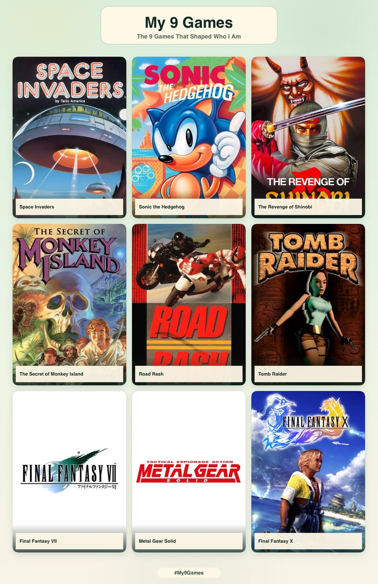 16bitnostalgia's tweet photo. This was really hard, but these are my 9 games that shaped me as a gamer https://t.co/fOU2FlPHUO