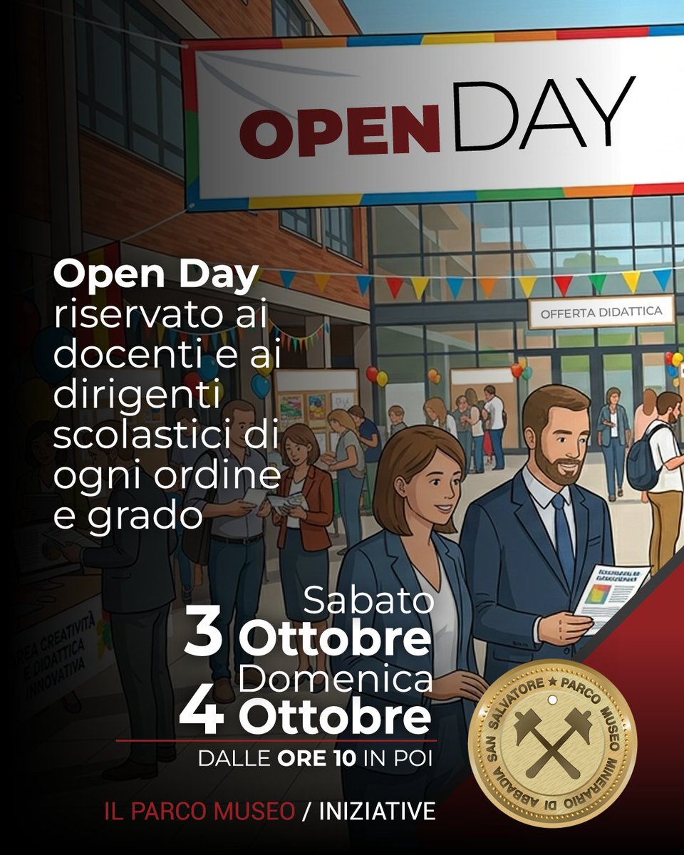 Museominerario's tweet photo. 📆 Sabato 3 e Domenica 4 #Ottobre - dalle ore 10 in poi
🌟 #OpenDay riservato ai docenti e ai dirigenti scolastici di ogni ordine e grado
📞 Su prenotazione info@museominerario.it 0577778324
#abbadiasansalvatore #terredisiena #musei #mercurio #miniera #visituscany #parconazionale https://t.co/vyHBkSkyDF