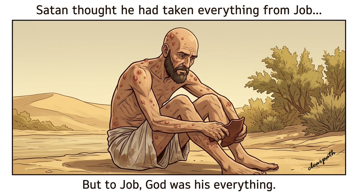 Clearpath__'s tweet photo. >be Job
>rich, blameless, upright
>make Satan jealous
>make him nervous enough to attack
>lose property, family and health
>wife says curse God
>ignore wife
>stay faithful, don't blame God
>pass test
>get back double of what you lost
>be immortalized as euphemism for patience https://t.co/uMZWW9LDKn