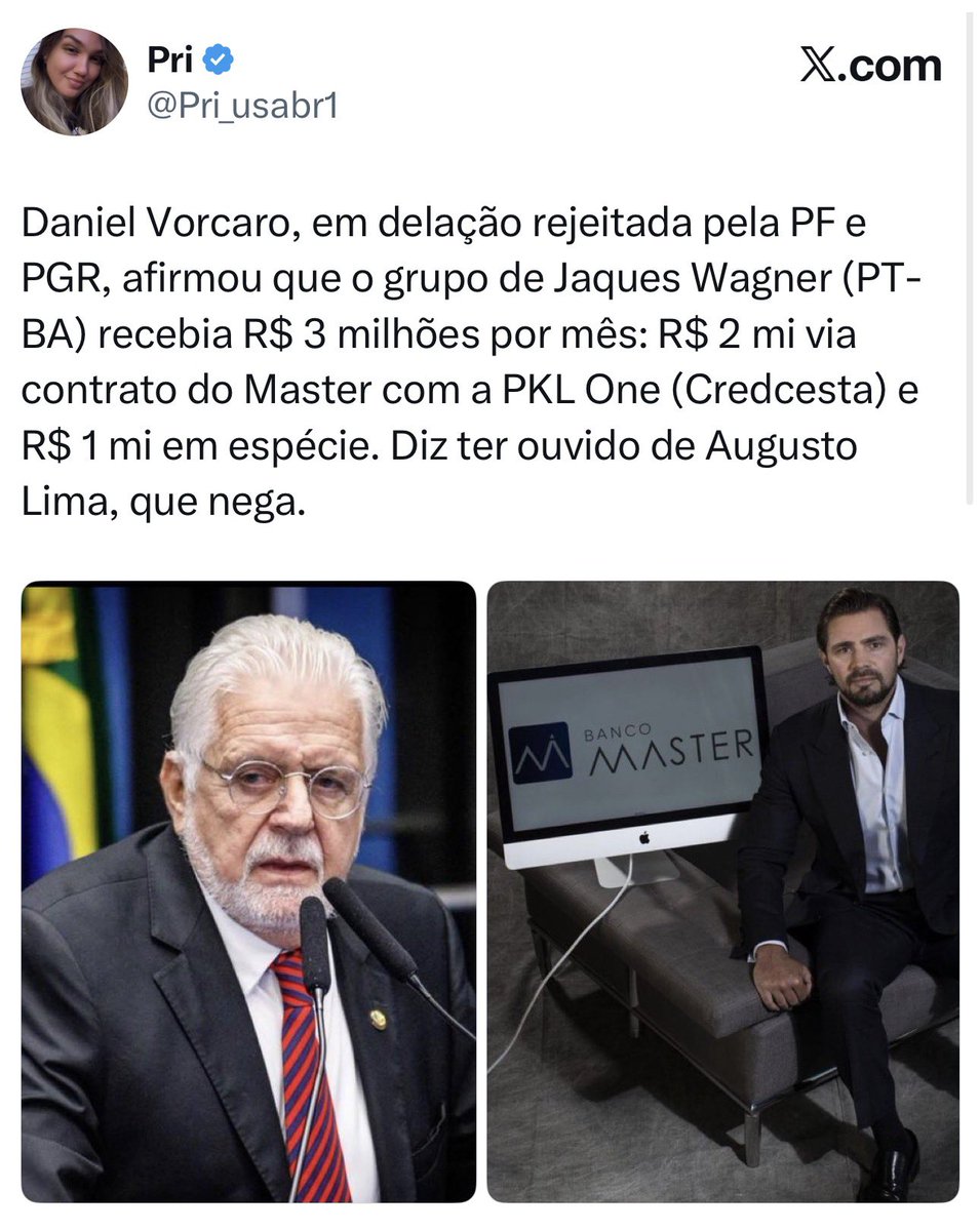 CarlosBolsonaro's tweet photo. Meu pai, @jairbolsonaro , sofreu buscas, apreensões, devassas, humilhações, esculachos, tortura e está preso sem acusação de desvio de dinheiro público. Meu irmão e sua família também foram atingidos por medidas “judiciais” severas.

Diante de denúncias envolvendo pessoas próximas a Lula, integrantes de seu governo e figuras ligadas ao PT, a pergunta é objetiva:

onde está o mesmo rigor investigativo?

Se há indícios contra Lulinha, ministros, assessores ou qualquer integrante do governo Lula, que sejam investigados com a mesma profundidade, rapidez e transparência.

A lei não pode mudar conforme o nome, o partido ou a proximidade com o poder.

Sei que não vivemos mais em uma democracia, mas a reflexão fica pra você indeciso. Se posicione, pois amanhã você é o próximo!