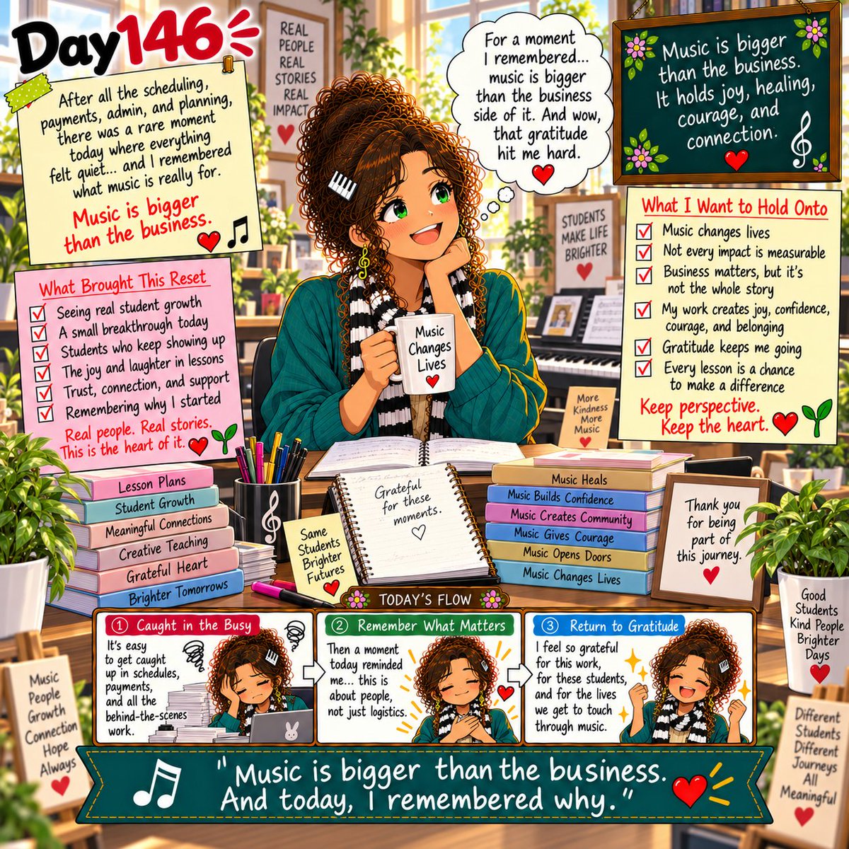ViennaCafe_Pene's tweet photo. Day 146

After all the scheduling, planning, payments, and admin, I had a quiet moment and remembered why I started. Music is bigger than the business side of teaching. It’s joy, courage, connection—and I’m deeply grateful to be part of it. 🎹❤️
#MusicTeacher #PianoTeacher https://t.co/xnCKL6nclY