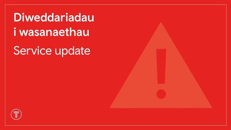 tfwrail's tweet photo. ⚠️NEW

Due to damage to the overhead electric wires at Cardiff Queen Street:

Services may be cancelled or delayed by up to 15 minutes in the Cardiff Queen Street area.

Disruption is expected until 15:00.

🗺️https://t.co/uJ6paUj9Hq
🔗https://t.co/7xYWh13pPT https://t.co/15oYOHsTdn