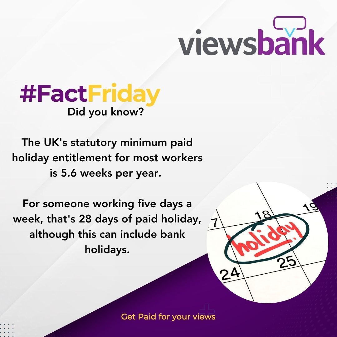 viewsbank's tweet photo. 📊 Fact Friday
#FactFriday #UKWorkplace #EmploymentFacts #DidYouKnow #Viewsbank https://t.co/GJWedetbA4