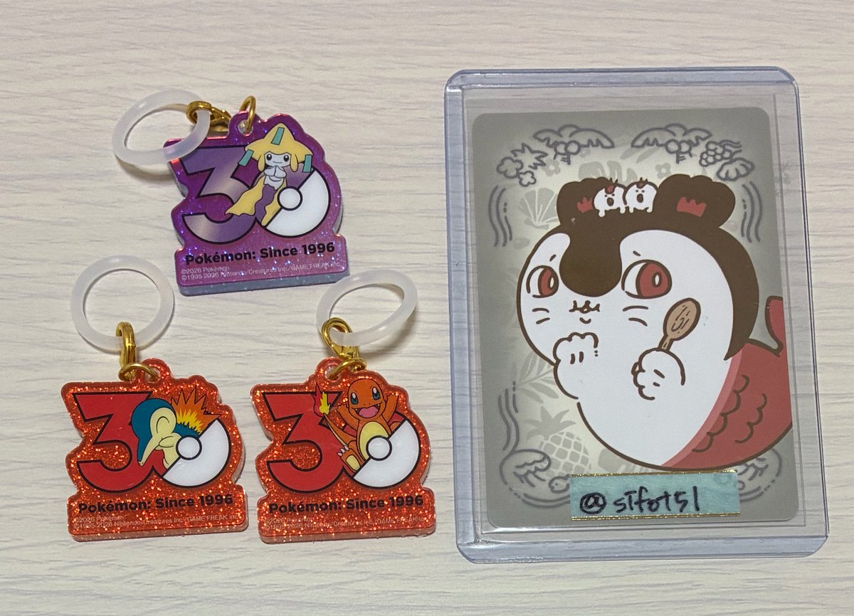 sifot51's tweet photo. 【交換譲渡】ポケモン 
Poké-Charm 30周年ロゴマスコット めじるし

譲 ヒトカゲ ヒノアラシ ジラーチ
求 ワニノコ ポッチャマ イッカネズミ

まとめての交換優先
リンク先確認お願いいたします https://t.co/9Fgsvfx757