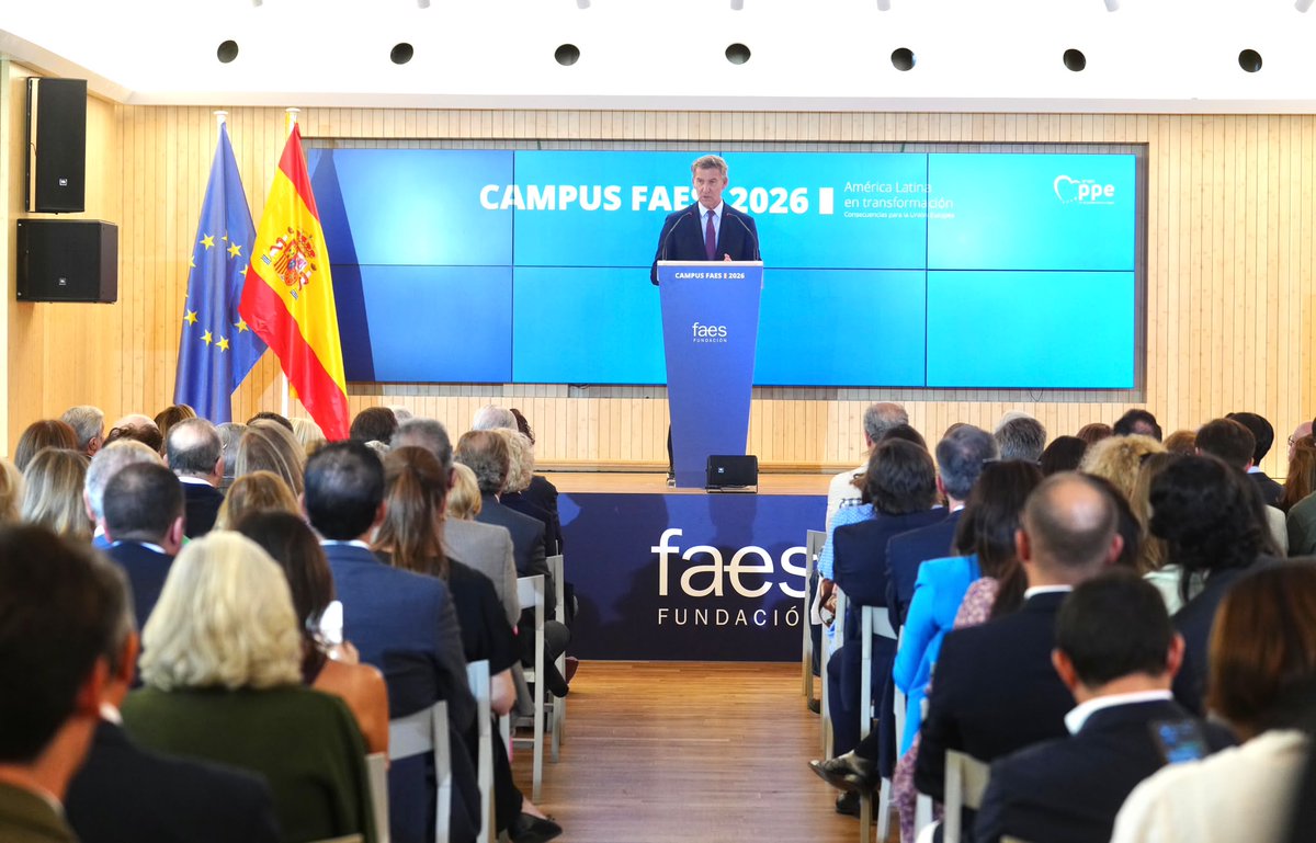 FundacionFaes's tweet photo. 📸 Clausura #CampusFaes2026. 

Responsables políticos, académicos, analistas y representantes del mundo empresarial han debatido sobre los cambios políticos, económicos e institucionales que atraviesa América Latina, sus consecuencias para España y la Unión Europea. https://t.co/tVbMX8JoYo
