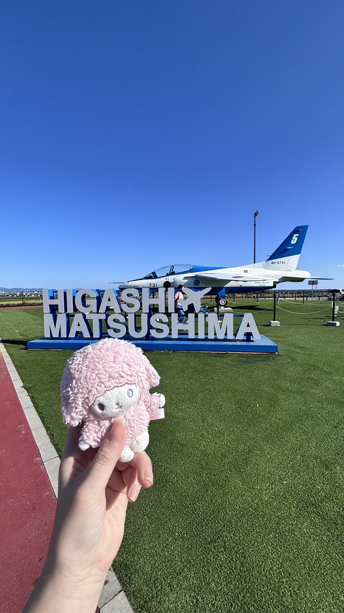 um2njo's tweet photo. ブルーインパルスを見に*⋆✈︎ピアノちゃんと🎀 
#ぬい撮り  #ぱめ活 https://t.co/5MVkAC6QX7