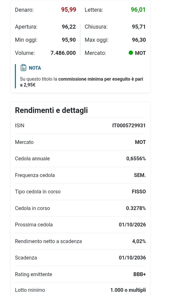 RE_DI_DIVIDENDI's tweet photo. ๐ฎ๐น #BTP 10 anni 4.5%๐
Se andate sulla pagina del #MEF c'รจ la pubblicitร del nuovo #BTPvalore A me hanno bloccato, ditegli che vogliamo cedola fissa almeno 4.5% e che devono farci negoziare il 6% lungo in dollari che hanno riservato agli istituzionali
https://t.co/PalUXNqNzH https://t.co/AsUnPoOaTr