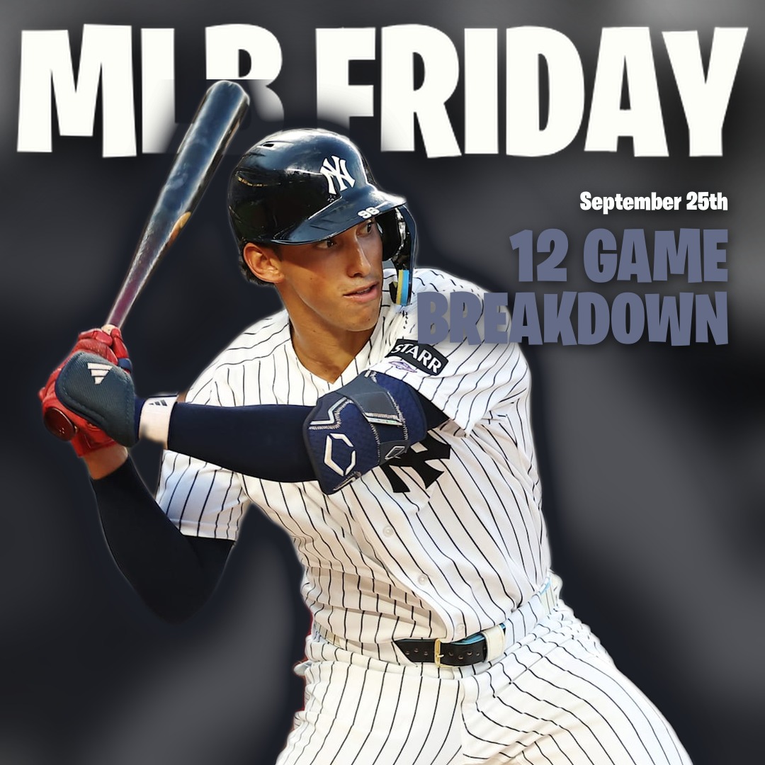PickplugYT's tweet photo. MLB Friday FULL Slate Breakdown π
We ran 15 games on September 25th's MLB slate through the model β here are the 12 that start first.
Everything you need to know before first pitch ππ
#MLB #MLBPicks #MLBPicksToday #BestMLBPicksToday
π https://t.co/Lz3PQqVqLO