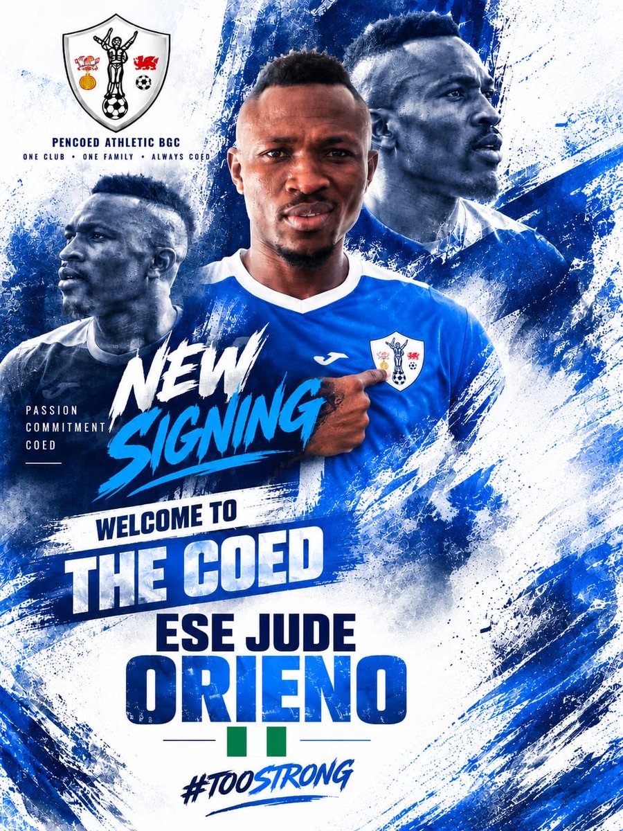 PencoedAthBGC's tweet photo. π΅β½οΈβοΈ
Welcome to the Coed new signing
Ese Orieno ππ»ππ»
Ese will go straight into tomorrows cup squad
#CmontheCOED π΅β½οΈ #TooStrong https://t.co/1NBaqLFRAC