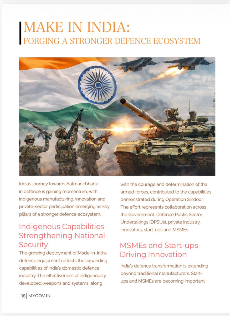 mygovindia's tweet photo. Does your friend still wonder if India is merely talking about Aatmanirbhar Bharat or actually living the vision?
Well, the latest edition of #MyGovPulse has the research, data points, and developments that show what’s truly powering India’s journey towards greater self-reliance.
Key highlights include:
🌍 BRICS 2026 under India’s chairship
🤝 India’s global engagements
🏥 8 Years of Ayushman Bharat
🏭 12 Years of Make in India
💳 Global Fintech Fest
🎓 SRCC@100
✨ And much more!
Read here: https://t.co/ND3S6CUFc1
#BRICS2026 #BRICSIndia2026 #IndiaBRICSChairship #AatmanirbharBharat #PMModiInGujarat #GlobalFintechFest #SRCC #12YearsOfMakeInIndia #8YearsOfAyushmanBharat #IndiaPost
@BricsIndia2026 @IndiaPostOffice @SpokespersonMoD @MoHFW_INDIA
@EduMinOfIndia @makeinindia @AyushmanNHA