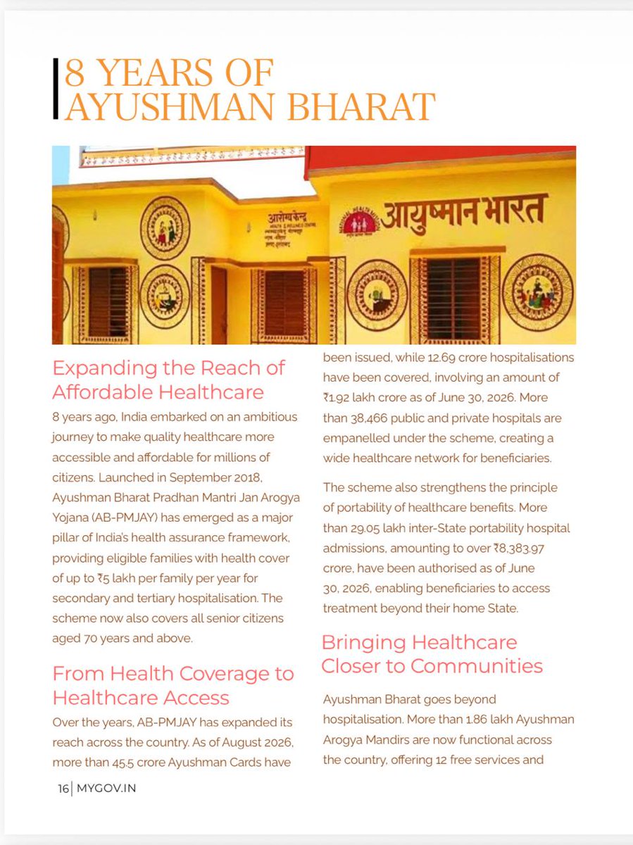 mygovindia's tweet photo. Does your friend still wonder if India is merely talking about Aatmanirbhar Bharat or actually living the vision?
Well, the latest edition of #MyGovPulse has the research, data points, and developments that show what’s truly powering India’s journey towards greater self-reliance.
Key highlights include:
🌍 BRICS 2026 under India’s chairship
🤝 India’s global engagements
🏥 8 Years of Ayushman Bharat
🏭 12 Years of Make in India
💳 Global Fintech Fest
🎓 SRCC@100
✨ And much more!
Read here: https://t.co/ND3S6CUFc1
#BRICS2026 #BRICSIndia2026 #IndiaBRICSChairship #AatmanirbharBharat #PMModiInGujarat #GlobalFintechFest #SRCC #12YearsOfMakeInIndia #8YearsOfAyushmanBharat #IndiaPost
@BricsIndia2026 @IndiaPostOffice @SpokespersonMoD @MoHFW_INDIA
@EduMinOfIndia @makeinindia @AyushmanNHA