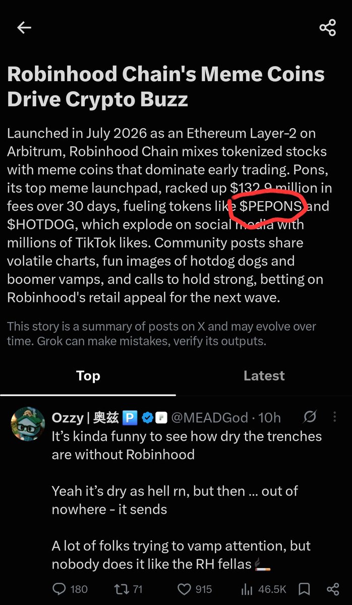 Z69Alpha's tweet photo. Still fading $PEPONS ? Wake up to reality

@peponsdotfamily already dominating @RobinhoodCrypto memecoin

Big push hasn't even started yet

0xfdE368DeBe9E80f80785064A65719cEC1f809DeC https://t.co/pl5t0IagBa