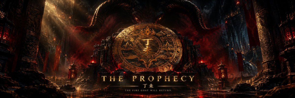 dingweiRH's tweet photo. DĪNGWÈI 丁未

THE FIRE GOAT OF 2027
THE PROPHECY HAS BECOME REAL.

For generations, the prophecy existed only in fragments.
An ancient seal.
A sleeping mountain.
A forgotten flame.

And a Goat that would appear only when the cycle returned.

🧵 1. https://t.co/aHYwUpLl6H