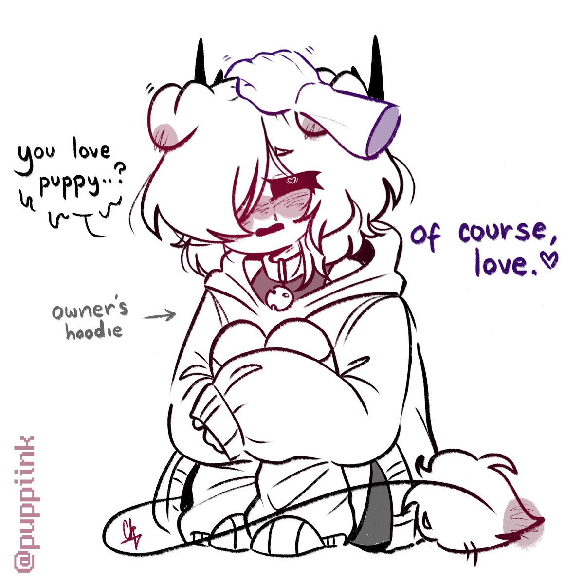 puppiink's tweet photo. puppy needs reassurance https://t.co/6Teu5I81CL