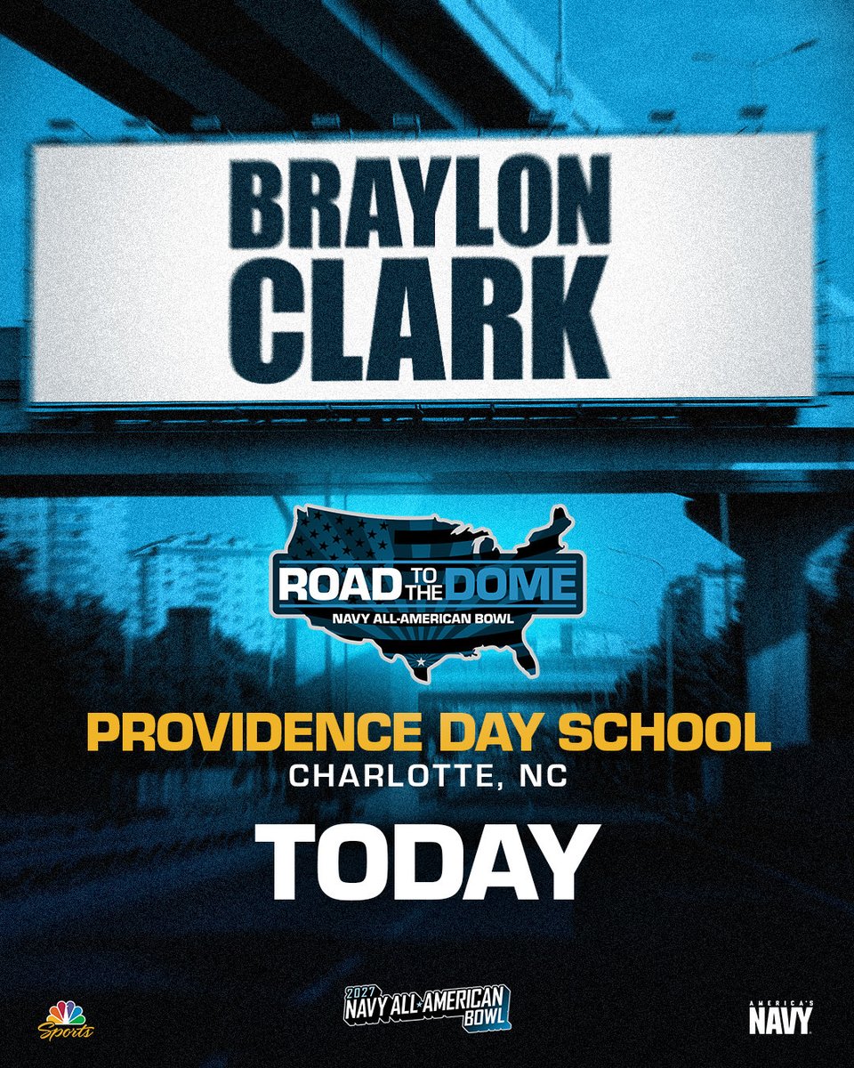 AABonNBC's tweet photo. Starting the day with @PDS_ChargersFB 

This morning we will be honoring @Braylon_Clark3 as a 2027 Navy All-American.

#NavyAAB 🇺🇸 @AmericasNavy https://t.co/6uzgeheyVF