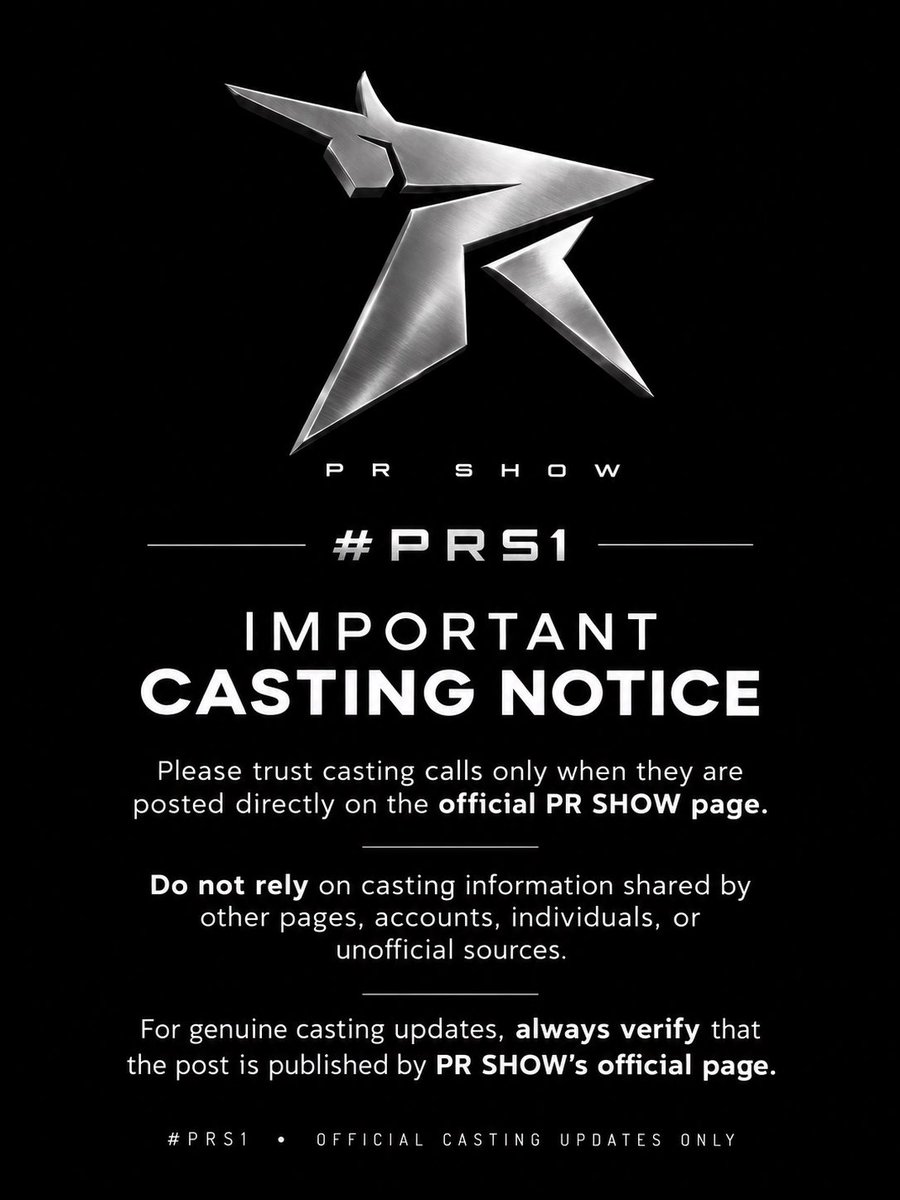 prshowofficial's tweet photo. For #PRS1 casting calls and announcements, trust only what comes directly from PR SHOW.
Please verify the source before sharing any information.
#PRShow https://t.co/AO3f0DsIDI
