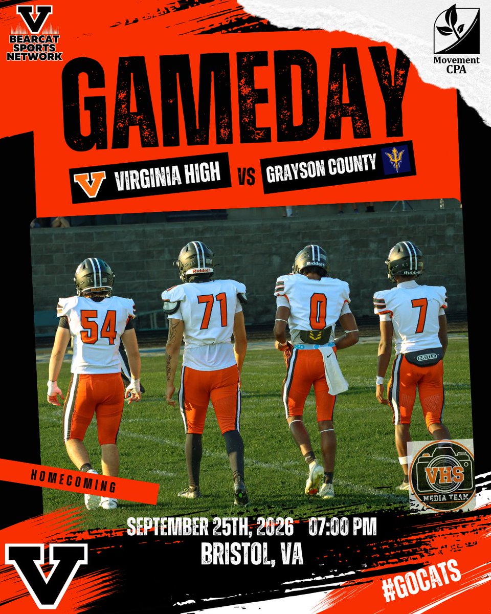 bearcatnetwork's tweet photo. IT'S GAMEDAY!

The Bearcats return home to host the Grayson County Blue Devils for Homecoming! The Estate Sales by Kara Pregame Show begins at 6:30, with kickoff at 7:00 PM.  

🎙️ Clay Ramsey, Gabe Hernandez
📻 https://t.co/ldZJyU50KH
📷 via VHS Student Media Team  

GO 'CATS! https://t.co/b4NkzEqlra