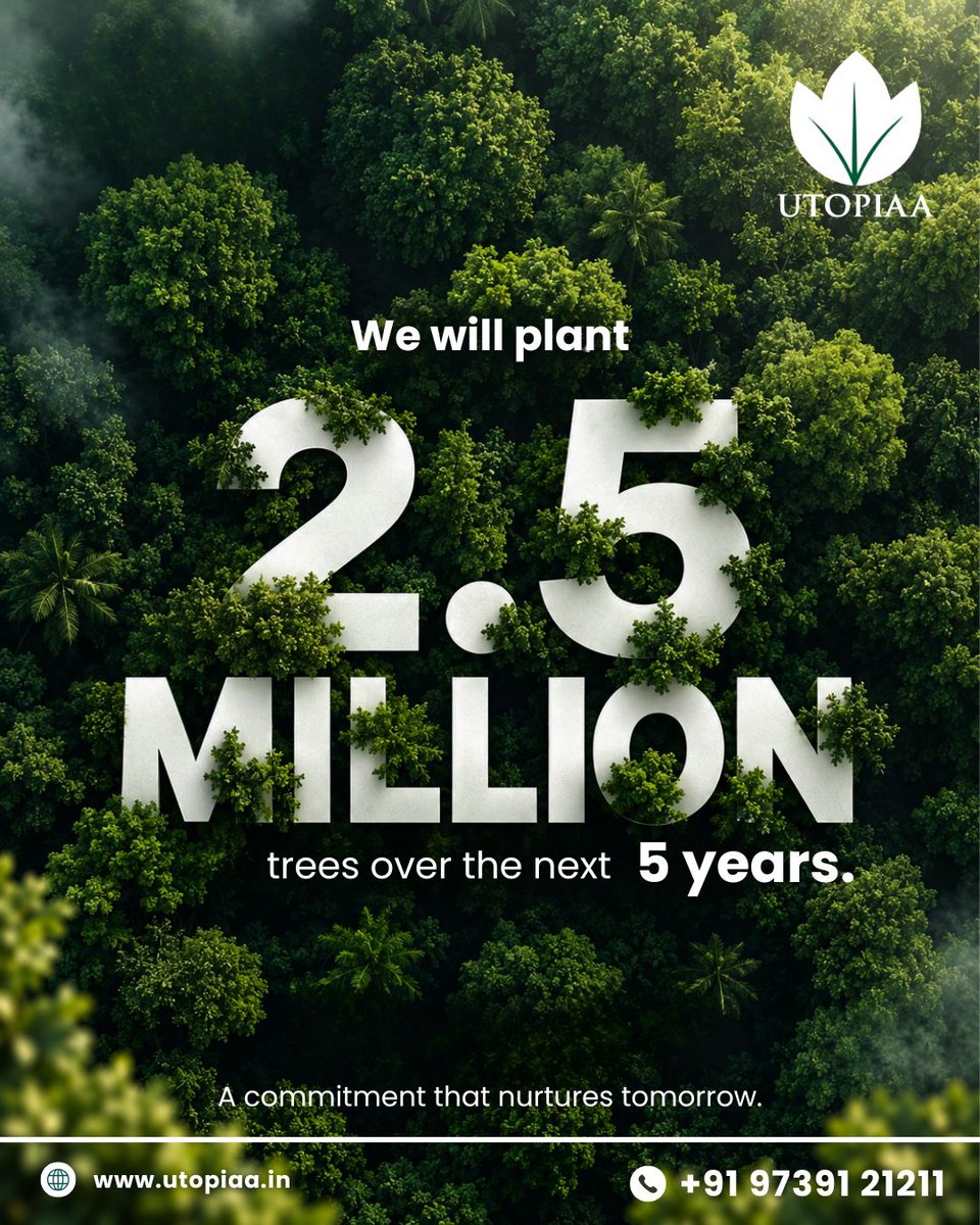 RustyLebeouf's tweet photo. A greener tomorrow starts with what we plant today. At UTOPIAA, we’re committed to planting 2. 5 million trees in five years—restoring biodiversity, creating greener spaces, and growing a legacy for generations. https://t.co/gw7mkxE74X