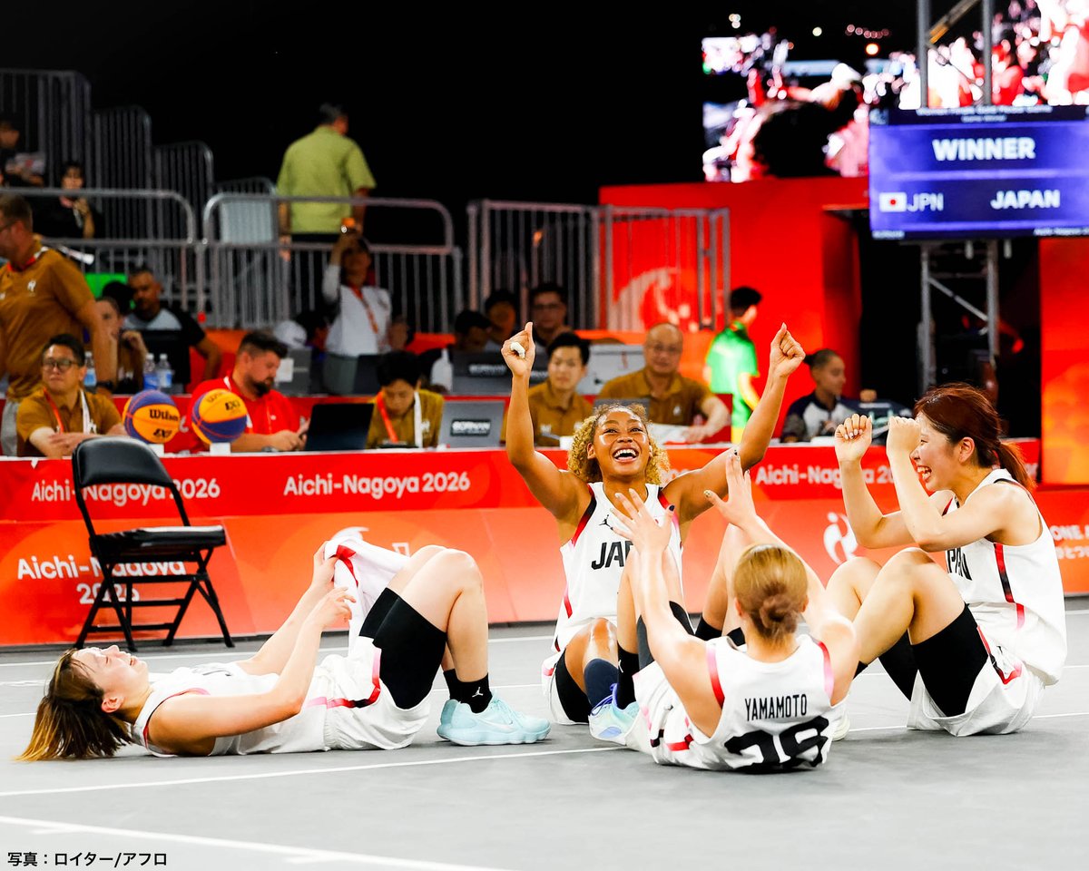 TeamJapan's tweet photo. 𝙈𝙊𝙈𝙀𝙉𝙏📷

3x3バスケットボール 女子

予選プール3位から駆け上がった頂点
#TEAMJAPAN 史上初の金メダル！

@JAPAN_JBA @JBA3x3Official

@AsianGames_2026 #愛知名古屋2026 
#ともに一歩踏み出す勇気を https://t.co/zewKbyq9mT