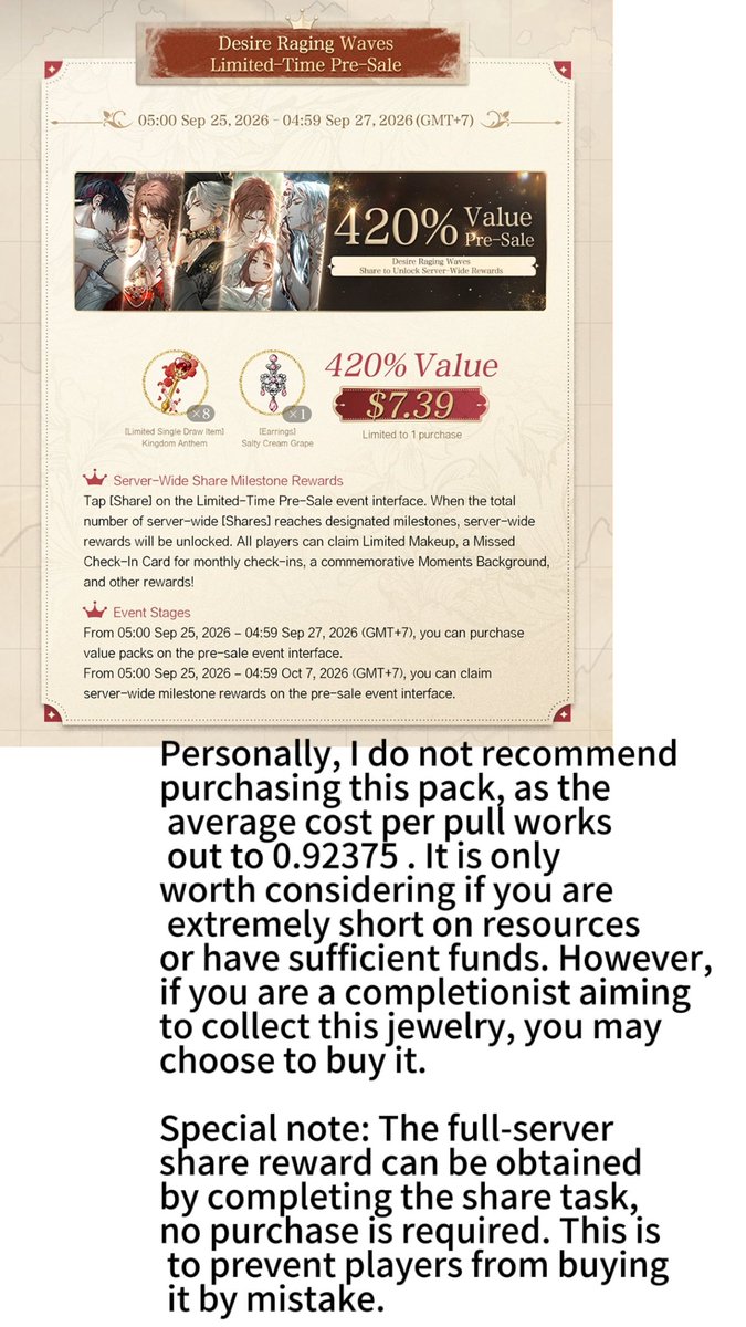 love_xiaoyi's tweet photo. These are my personal recommendations for purchasing packs in this card pool (just my opinion!!!! For reference only!!!! If you’re a big spender, feel free to ignore me and buy whatever you want 😔🥰). Wish everyone get two limited cards in one 10-pull with no off-rate pulls! https://t.co/gCeP68tiS1