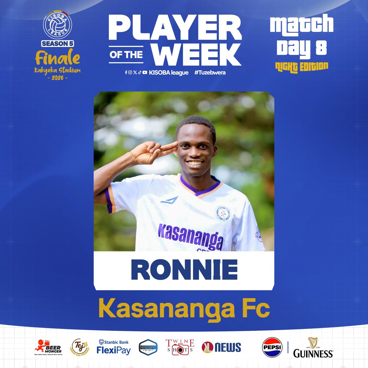KISOBALeague's tweet photo. The MD8️⃣ POTW — Ronnie of @KasanangaK01
#KISOBALeagueSnV || #KLKakyekaFinale https://t.co/HXIeg72sPL
