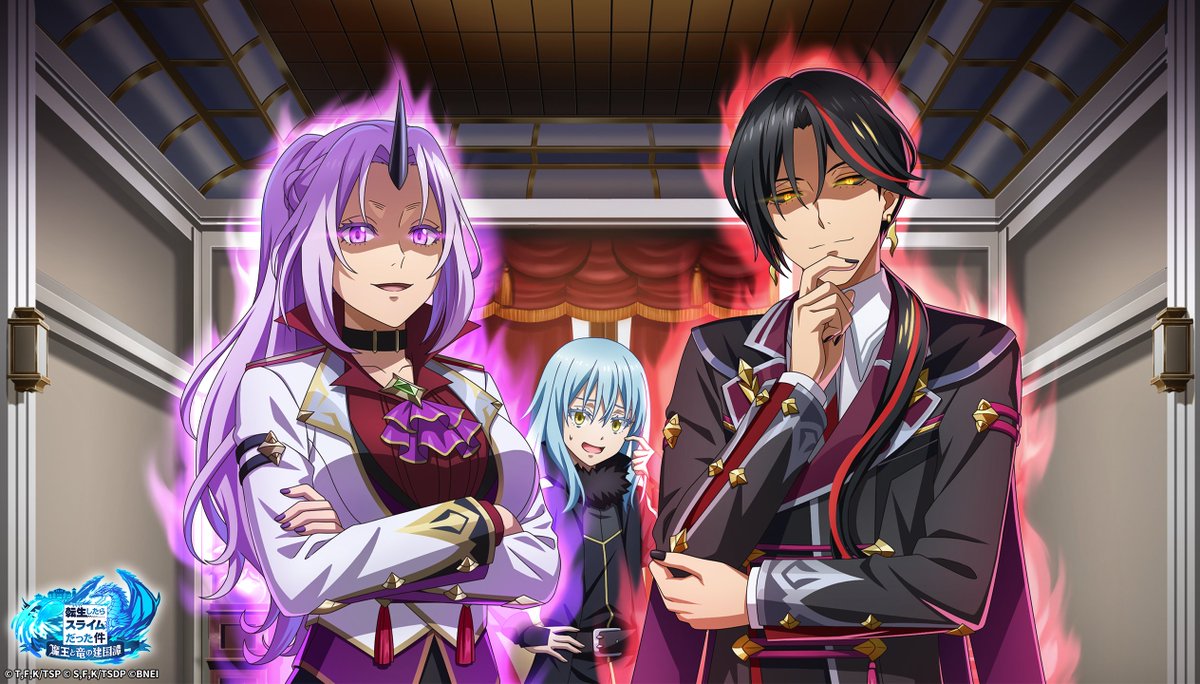 tensura_m_game's tweet photo. リムル様に仕える覚悟はあるか？
シオンとディアブロが課す選抜試験を通して、志願者たちの覚悟と誇りが試される！

新ストーリーイベント
【テンペスト流　秘書のシカク】

9/28（月）11:00より開催✨️

#転スラ #まおりゅう https://t.co/hQeQOX27rm