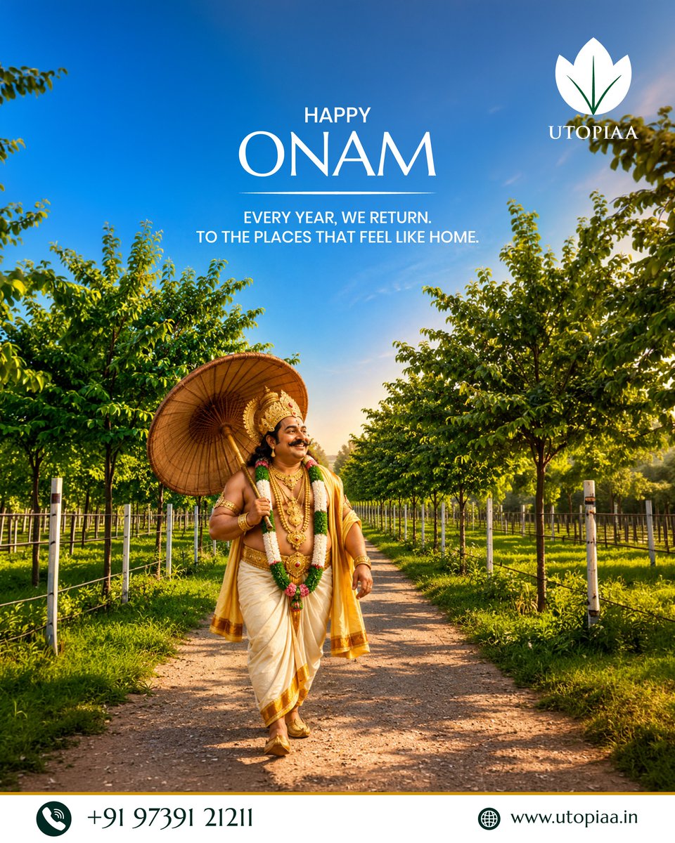 RustyLebeouf's tweet photo. Every year, we return to the places that feel like home. This Onam, UTOPIAA celebrates togetherness, abundance, and the joy of being close to nature. May the season bring prosperity, happiness, and cherished moments with those who matter most. https://t.co/OsLsgtG0pQ